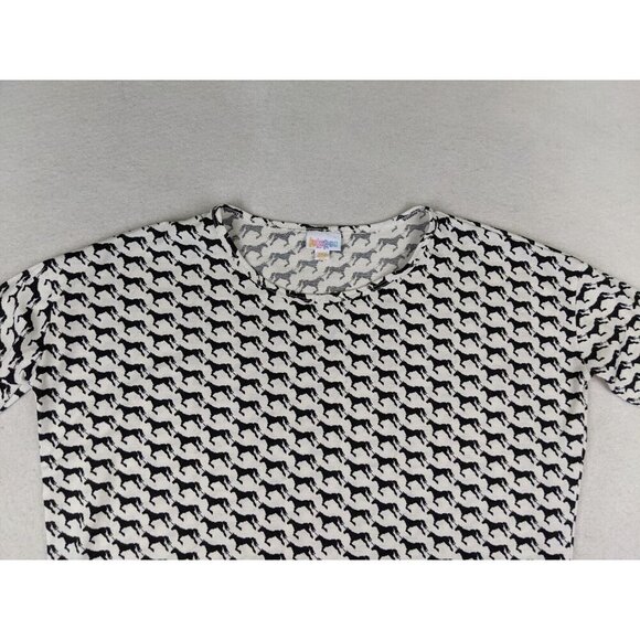 LuLaRoe Women's Top Irma Tunic T-Shirt Black & White Unicorn Print Size XXS - Picture 5 of 13
